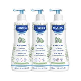 【Mustela 慕之恬廊】慕之幼 加量版爽身潤膚乳 500mlX3入(寶寶 嬰兒乳液 公司貨 台灣獨家總代理乳液)