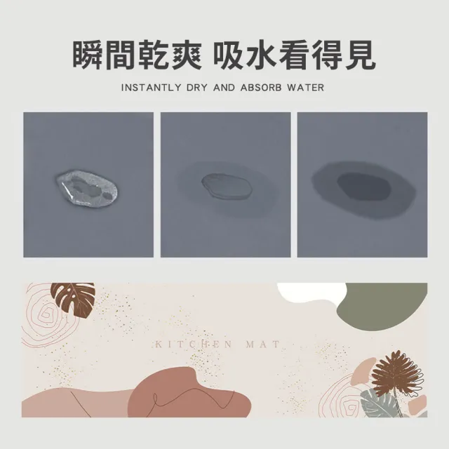 【LZQ】買一送一 莫蘭迪色系矽藻土廚房軟地墊 吸水防油腳踏墊 止滑地毯 玄關地墊(120×40CM+60×40CM)