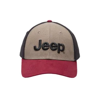 【JEEP】經典品牌LOGO跳色休閒棒球帽(紅色)