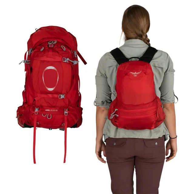 【Osprey】雙11 Ariel Plus 60 登山背包 女款 黑色(健行背包  徙步旅行 登山後背包)