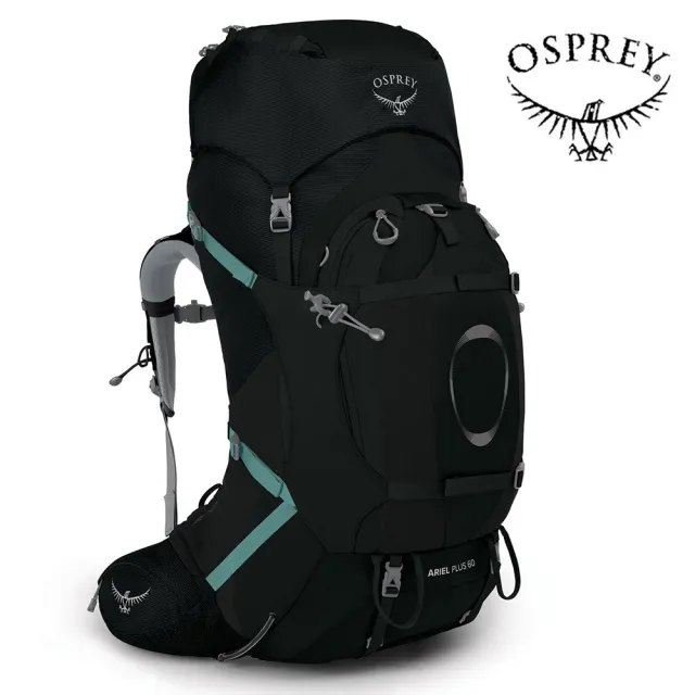 【Osprey】雙11 Ariel Plus 60 登山背包 女款 黑色(健行背包  徙步旅行 登山後背包)