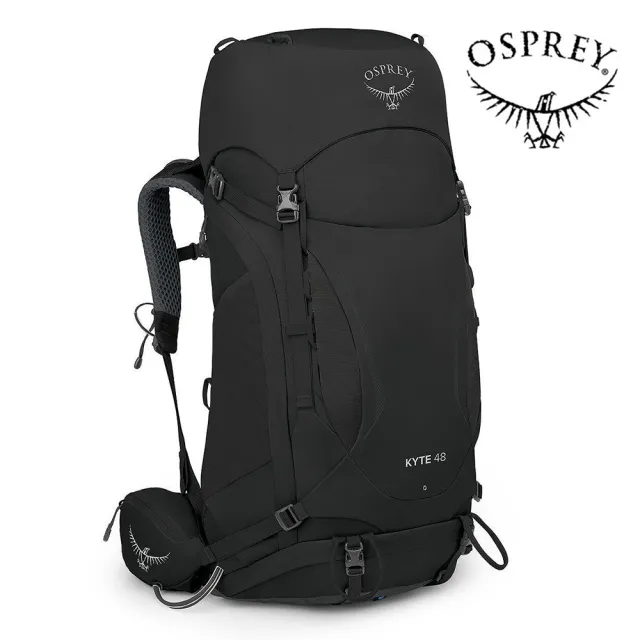【Osprey】Kyte 48 輕量登山背包 附背包防水包 套 女款 黑色(健行背包 徙步旅行 登山後背包)