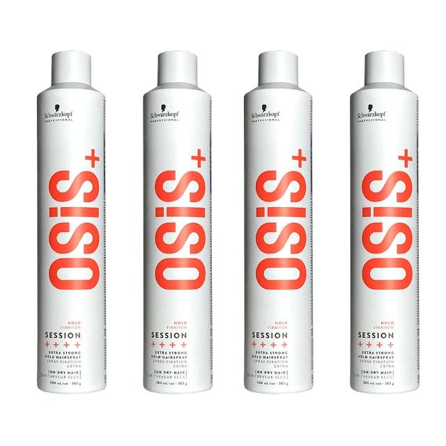 【Schwarzkopf 施華蔻】4入-OSIS+黑炫風/黑旋風3號定型霧500ml(航空版)