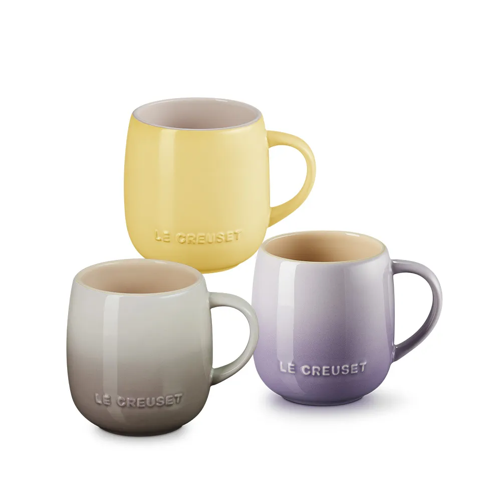 【Le Creuset】瓷器蛋蛋馬克杯380ml(卡布奇諾/含羞草黃/薄荷綠 3色選1)