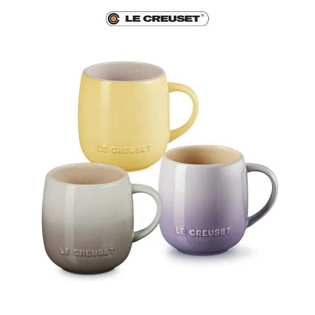 【Le Creuset】瓷器蛋蛋馬克杯380ml(卡布奇諾/含羞草黃/薄荷綠 3色選1)