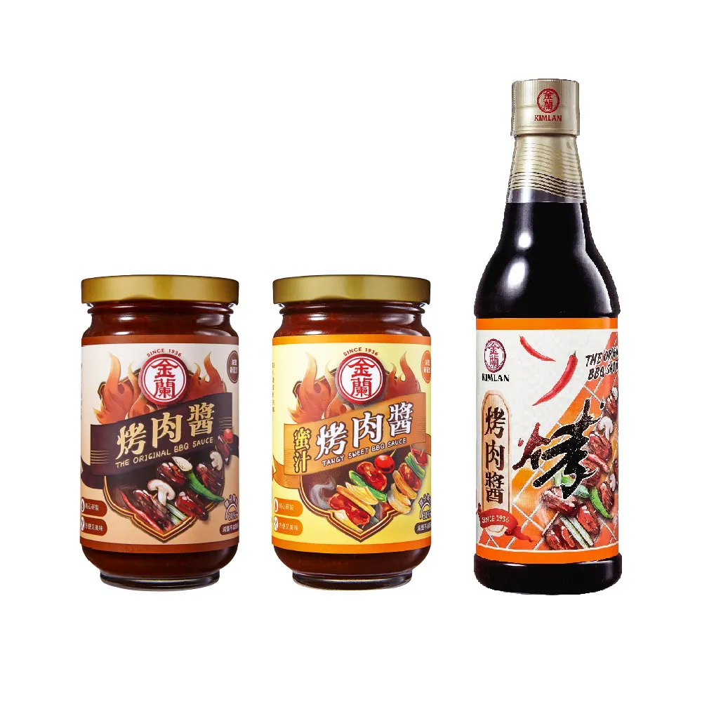 【金蘭食品】烤肉醬三重奏(烤肉醬240g+蜜汁烤肉醬240g+辣味烤肉醬590ml)