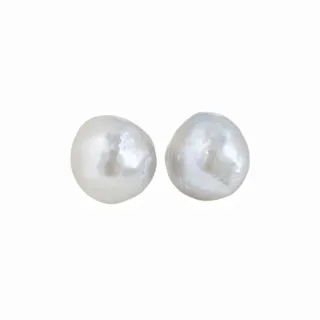 【OuiPearl】復古油畫馬貝S925銀耳釘(禮物)