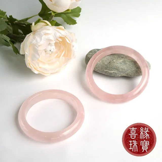 【喜緣玉品】芙蓉星光粉晶滿色手鐲(平安鐲)