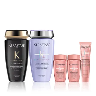 【KERASTASE 巴黎卡詩】髮浴250ml二入組(黑鑽極萃逆時+燦金絕色保濕型)