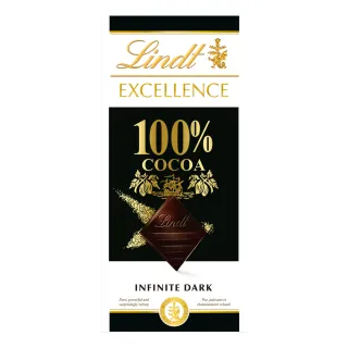 【Lindt 瑞士蓮】極醇系列100%黑巧克力片50g(黑巧克力)