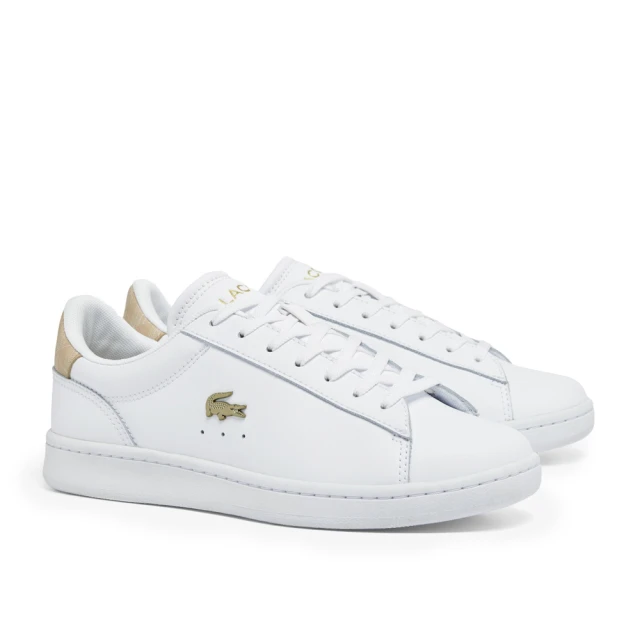 LACOSTE CARNABY SET 女鞋 金屬立體logo 皮革休閒鞋 運動鞋 白(48SFA0017_UH1)