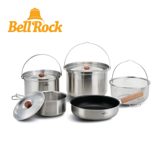 韓國Bell Rock COMBI 9XL複合金不鏽鋼戶外炊具9件組 24cm版 BR-409(附收納袋)