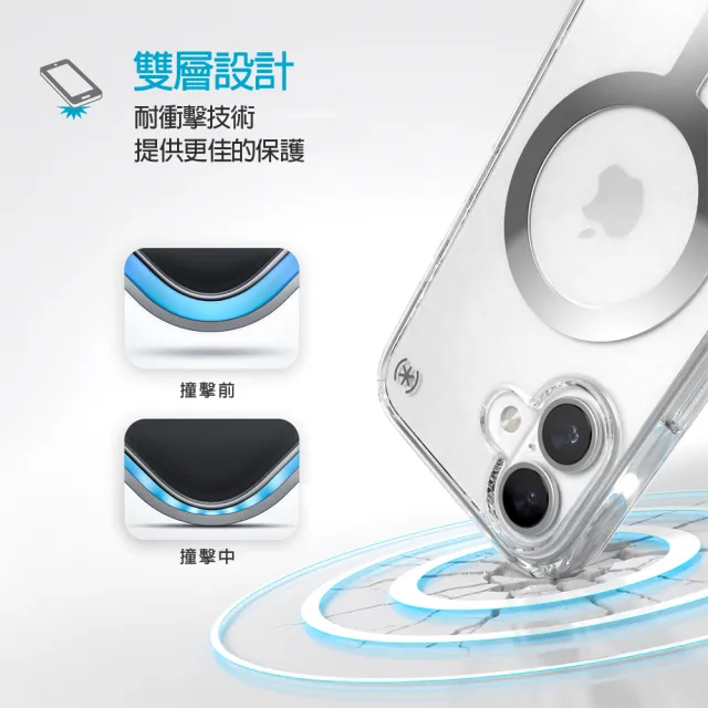 【Speck】iPhone 16 6.1吋 Presidio Perfect-Clear MagSafe磁吸透明防摔保護殼(iPhone 16 保護殼)