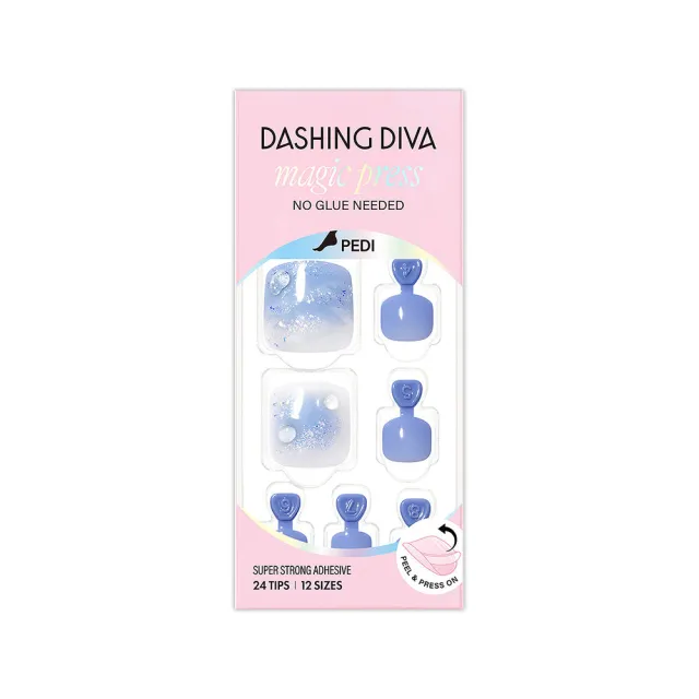 【DASHING DIVA】MAGICPRESS 足部時尚潮流美甲片_藍色泡泡