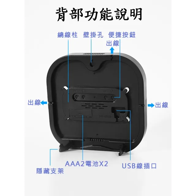 正方形22cm電子鐘 數字鐘(LED 數字時鐘 液晶 電子時鐘)