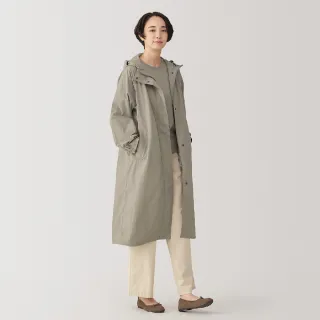 【MUJI 無印良品】女撥水加工附帽大衣(共3色)