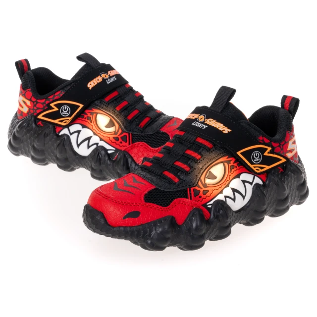 SKECHERS 男童系列 燈鞋 SKECH-O-SAURUS LIGHTS(400119LRDBK)