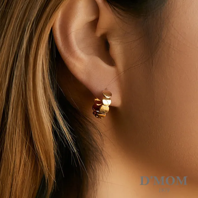 【DMOM】圓片立體感時尚復古耳環