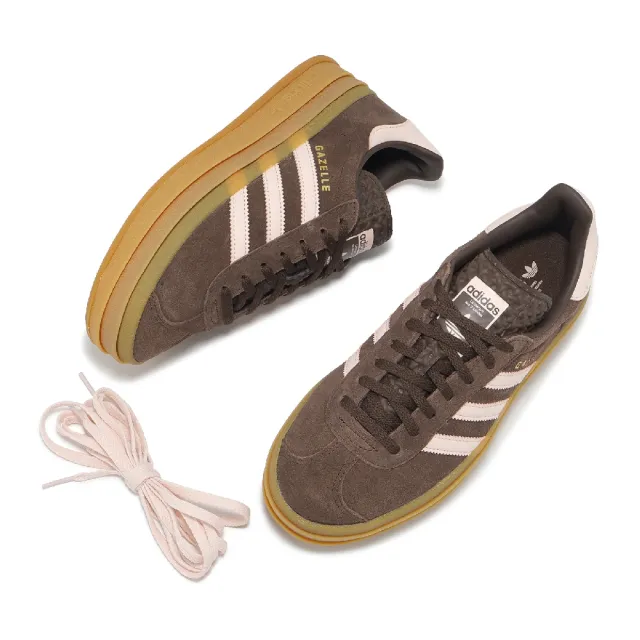 adidas 愛迪達】休閒鞋Gazelle Bold W 棕粉紅女鞋厚底增高復古愛迪達