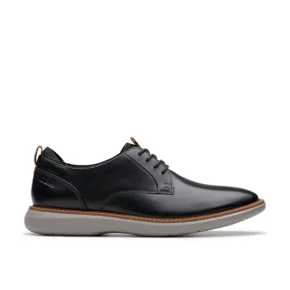 【Clarks】男鞋 Brantin Plain 拋光美感輕量皮革休閒鞋 皮鞋(CLM79382D)