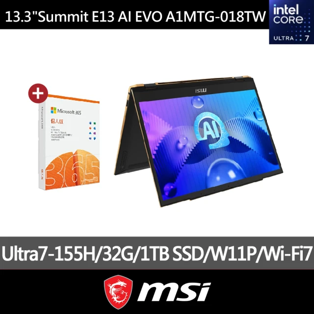 M365★ MSI 微星 13吋 Ultra7-155H 翻轉觸控EVO AI筆電(Summit E13 AI Evo/32G/1TB SSD/W11P/A1MTG-018TW