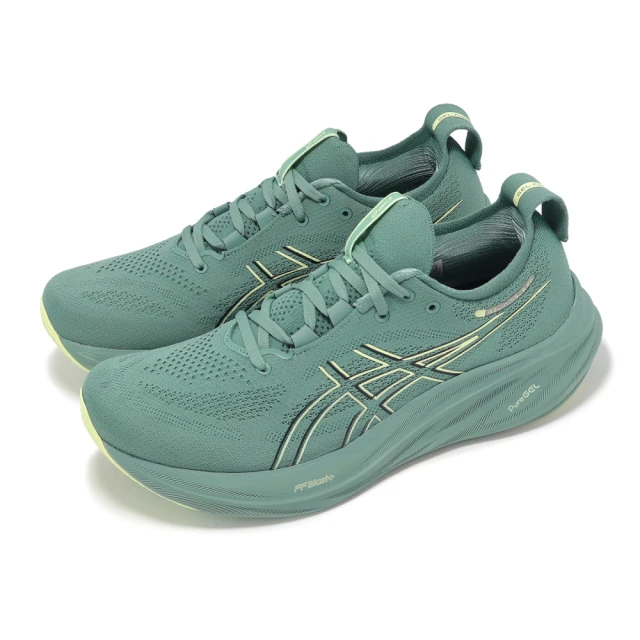 asics 亞瑟士 慢跑鞋 GEL-Nimbus 26 男鞋 綠 黃 厚底 緩衝 運動鞋 亞瑟士(1011B794300)