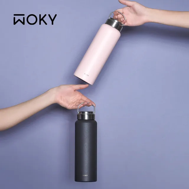 【WOKY 沃廚】買1送1_陶瓷提手保溫杯800ml(隨行杯/保溫杯/保溫瓶)
