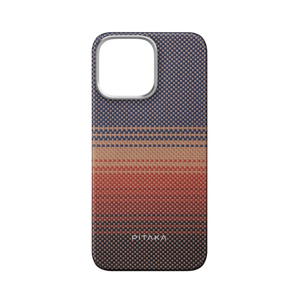 【PITAKA】iPhone16 Plus 航太纖維磁吸手機殼 日落月升(13g 全球最薄 MagSafe)