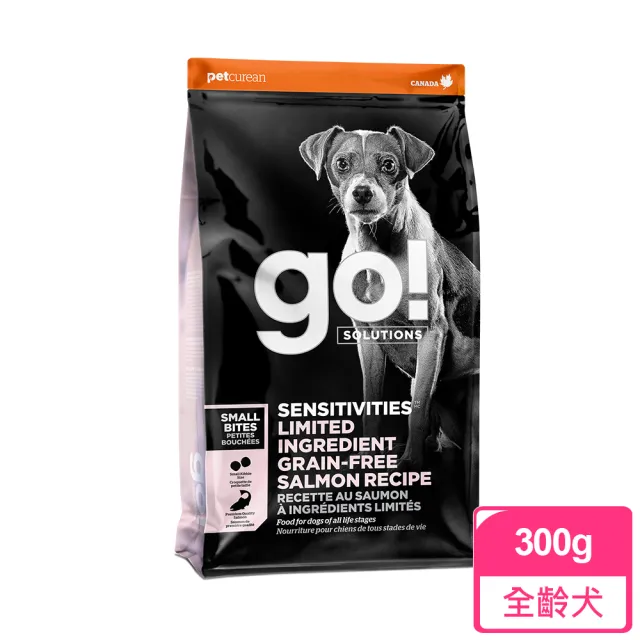 【Go!】全方位狗狗天然糧 300克 皮毛保健/高肉量/低致敏/機能系列(狗糧 狗飼料 幼犬 成犬 老犬 WDJ)