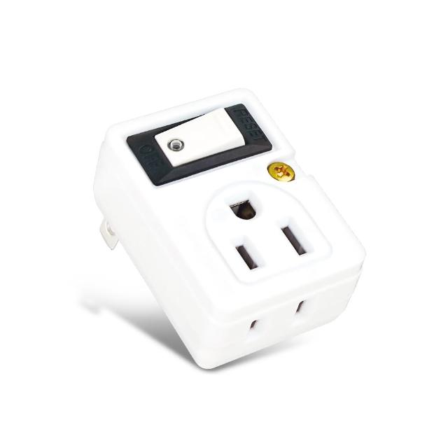 【POWER BULL 動力公牛】過載斷電1開2插分接器、插座、插頭、壁插（PB-858S）(分接器 插頭 壁插 擴充插)