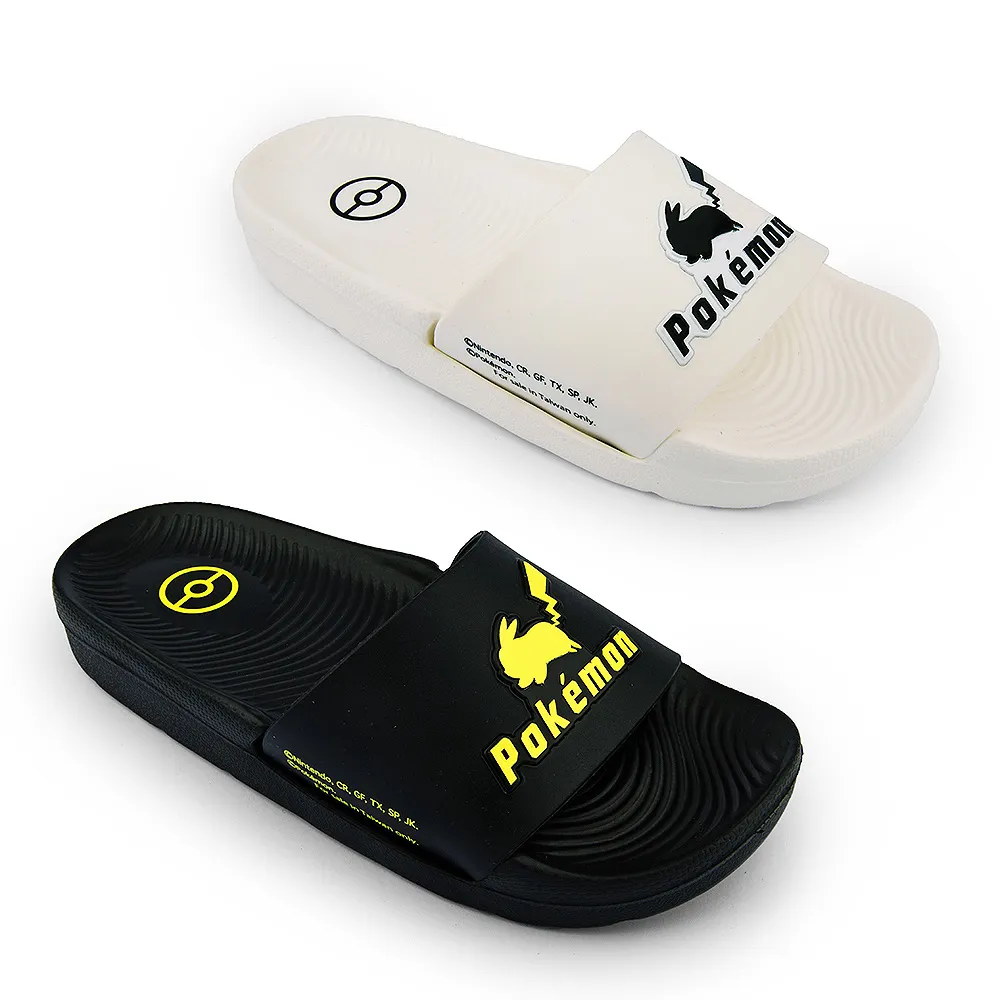 【童鞋城堡】童鞋 中大童 輕量拖鞋 寶可夢(PA1943-白/黑)