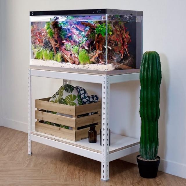 【空間特工】兩層魚缸架75x45x75cm 免螺絲角鋼(附層板 附腳套 昆蟲箱架 觀察箱架)