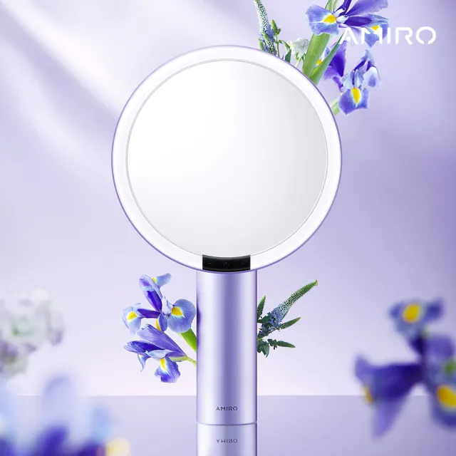 【AMIRO】Oath自動感光LED化妝鏡-愛意信使禮盒-暮山紫(美妝鏡 母親節禮物 生日禮物)