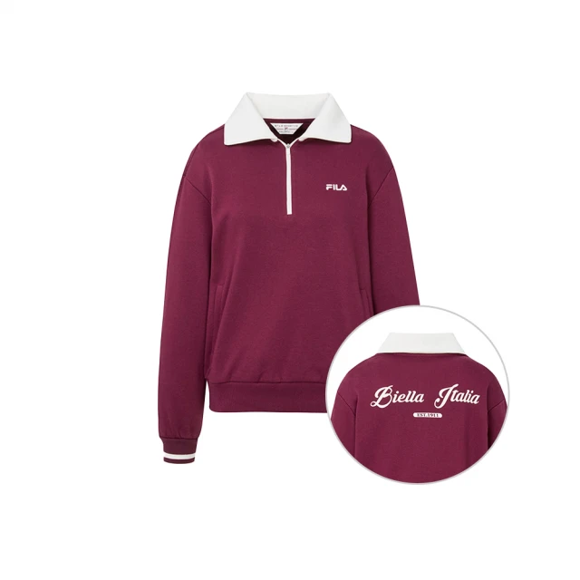 FILA官方直營 女長袖圓領T恤-褐色(5TEY-5469-