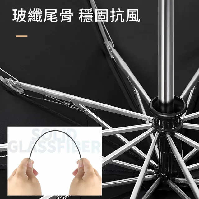 【Bosum】27吋超大傘面 鋁合金10骨加固 抗暴風雨傘 多人撐傘免淋濕 安全增亮反光條 自動折疊傘摺疊傘
