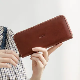 【FOCUS】真皮包包 8卡長夾拉鍊包FTC3472(義大利植鞣革/頭層牛皮/真皮包包 長夾)