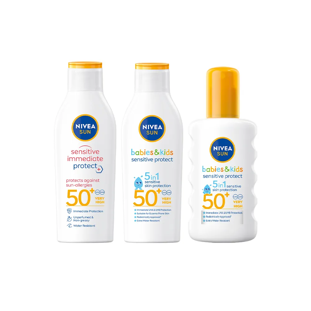 【NIVEA 妮維雅】新品上市★專業級防曬乳系列 SPF50 200mlx2(光敏感測試/敏弱益膚)