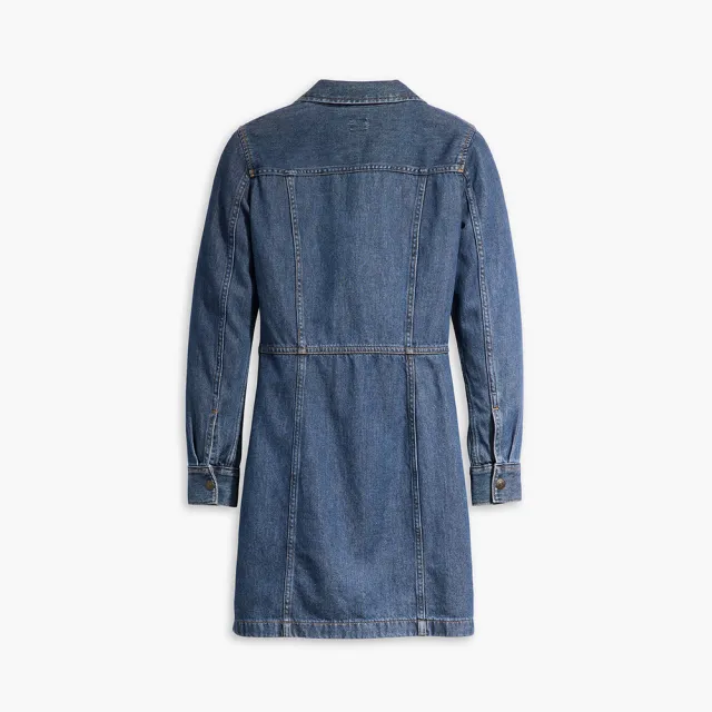 【LEVIS】女款 經典丹寧牛仔長袖洋裝 上衣 熱賣單品 A7592-0000