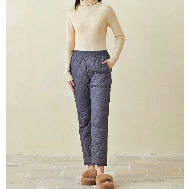 【巴黎精品】現貨+預購 休閒褲夾棉長褲(秋冬修身保暖棉褲女褲子3色a1hp33)