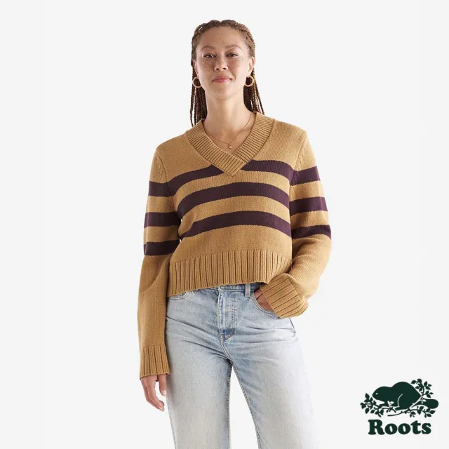 【Roots】Roots女裝- CAPE BRETON V NECK 毛衣(棕色)