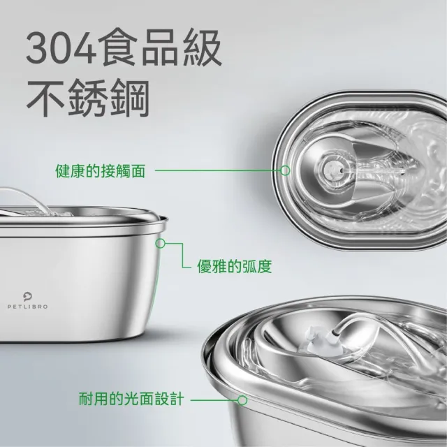 【PETLIBRO】真·不鏽鋼飲水機 3L 好清洗無死角(304不銹鋼 可調式水流 可進洗碗機)