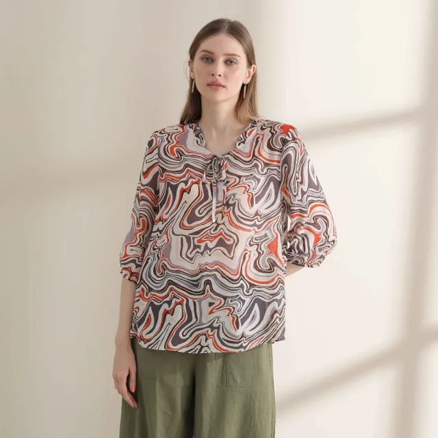 YASA 絲柔渲彩名媛精品上衣