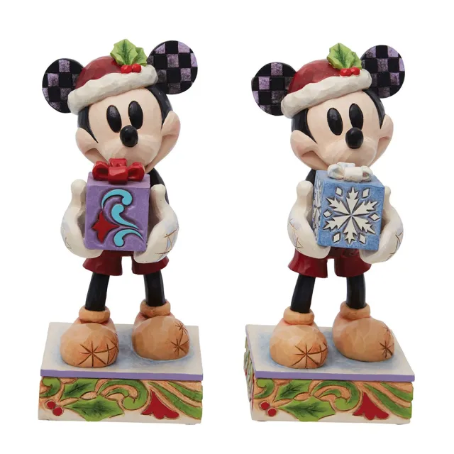 【Enesco】精品家飾 Disney 迪士尼 米奇手拿聖誕禮物居家擺飾(款式隨機出貨)