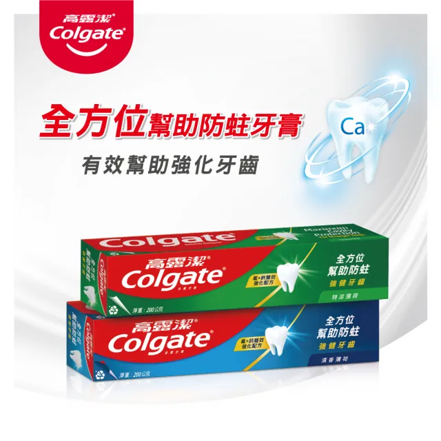 【Colgate 高露潔】清香特涼薄荷牙膏200gX8入(全齒防護/口氣清新)