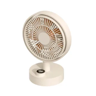 【SOTHING 向物】USB充電數顯擺頭桌面風扇-羽(1年保固 無線風扇 桌面風扇 靜音風扇 桌上型)