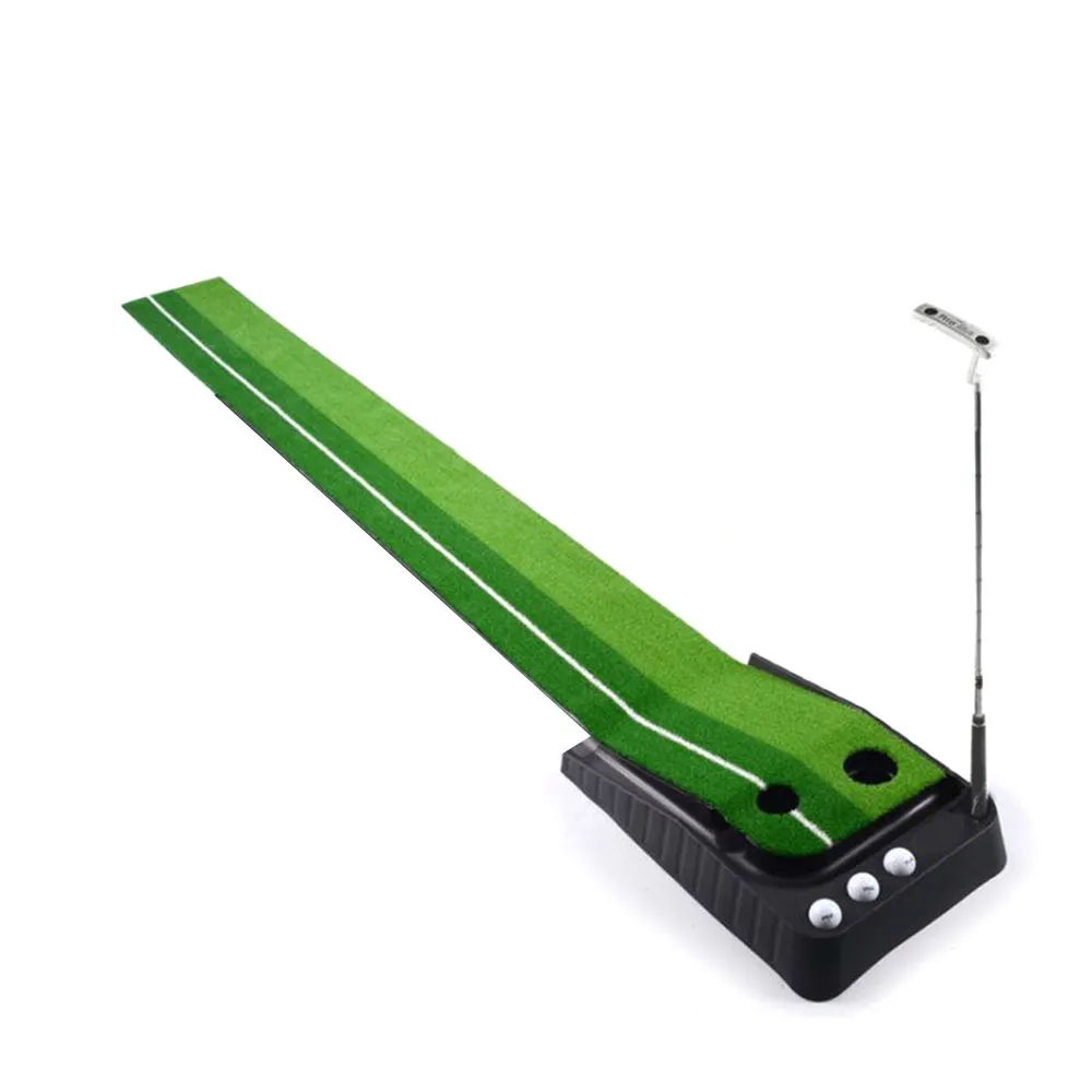 【索樂生活】GOLF 高爾夫球自動回球果嶺推桿練習毯組 2.5m(室內果嶺推桿高爾夫揮桿推桿練習草皮打擊墊)