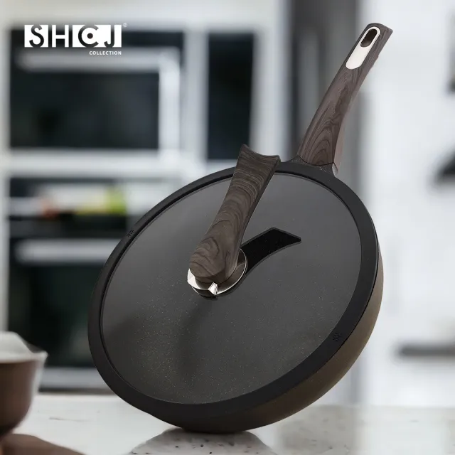 【生活采家】重力鑄造 岩紋不沾 石墨烯炒鍋 32cm(IH爐鍋具)