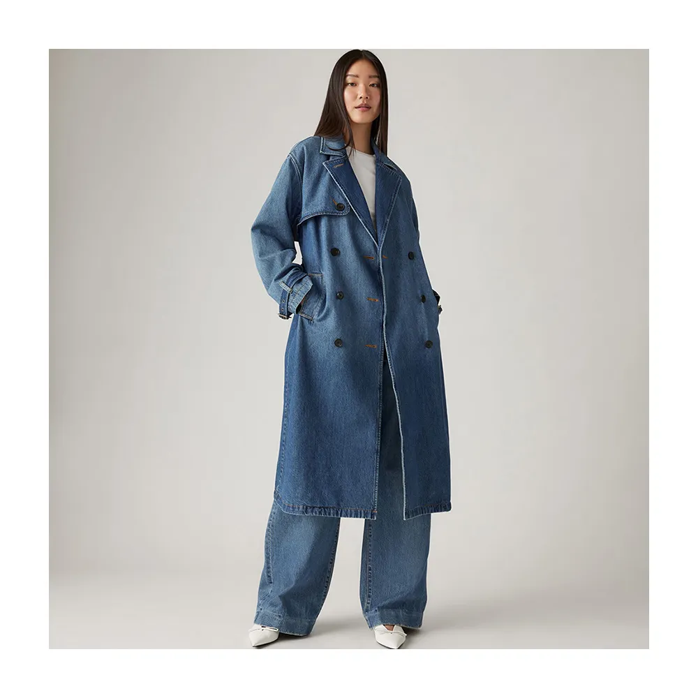 【LEVIS 官方旗艦】女款長版風衣丹寧外套 人氣新品 A8976-0001