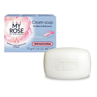 【保加利亞MY ROSE】經典玫瑰保濕乳霜香皂75g(總代理公司貨)