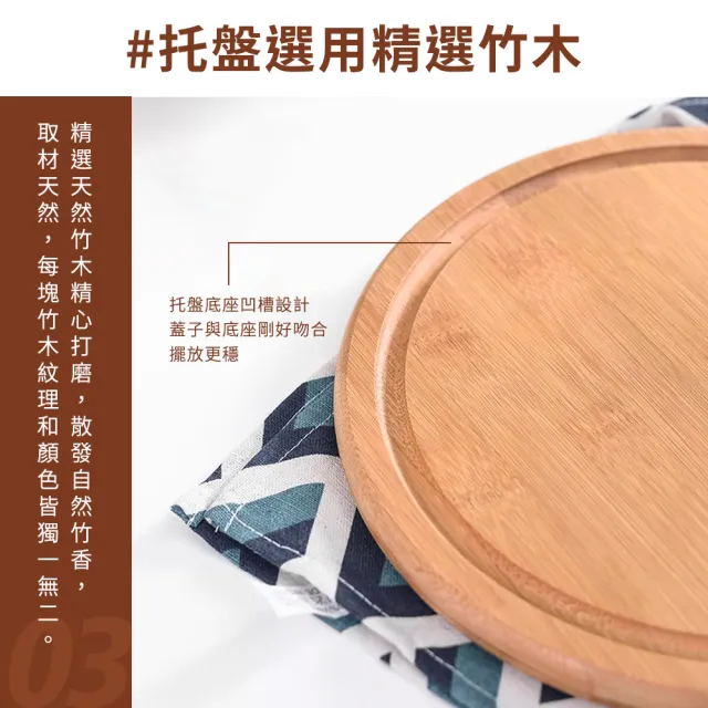 透明罩 26公分 蛋糕罩 含木質托盤 食品蓋 圓形食品蓋 玻璃盅 208-GS26W(蛋糕托盤 玻璃鐘罩)